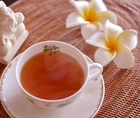 ハーブティーでほっと一息